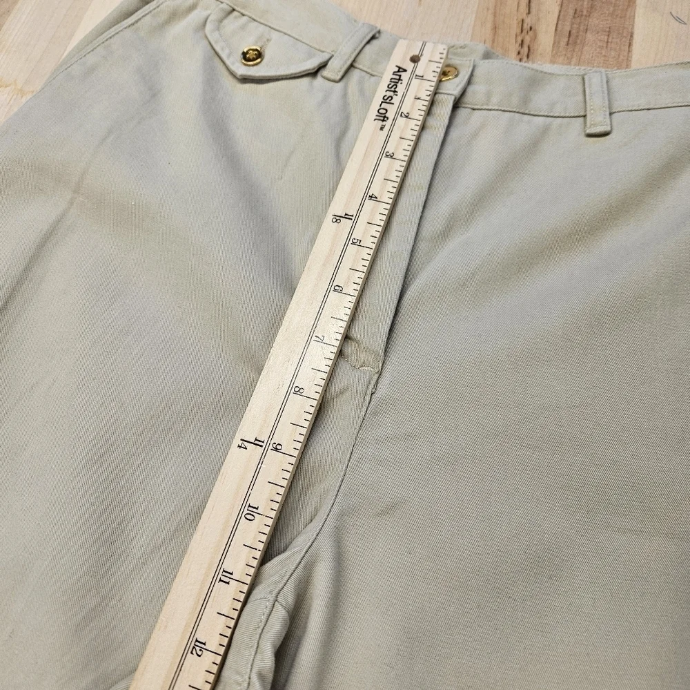 Lauren Ralph Lauren Chino Pants Women's Size 8 Beige 100% Cotton Gold Buttons